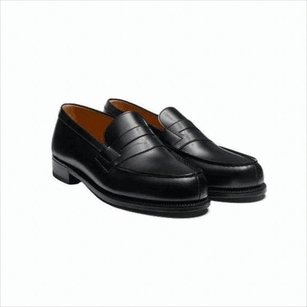 Classic Black Cowhide Leather Loafers
