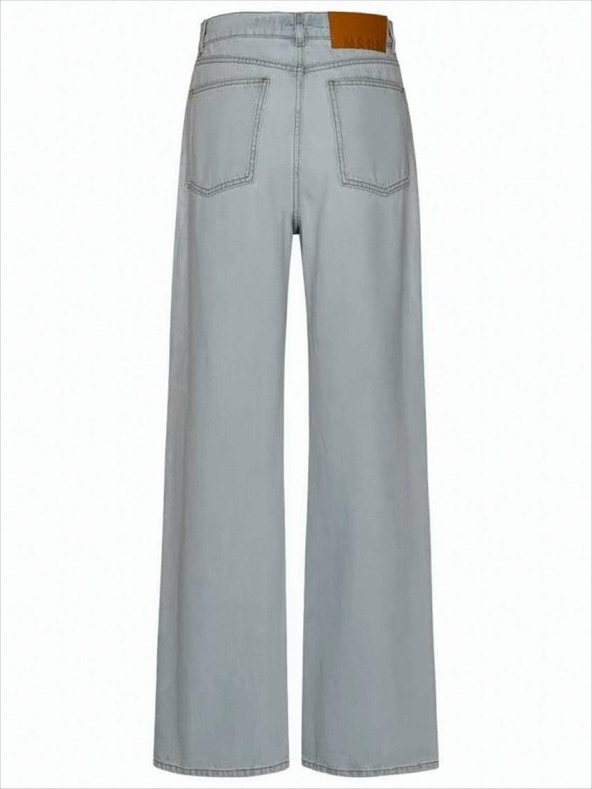 Light Wash Denim Pants with Classic Five-Pocket Design
