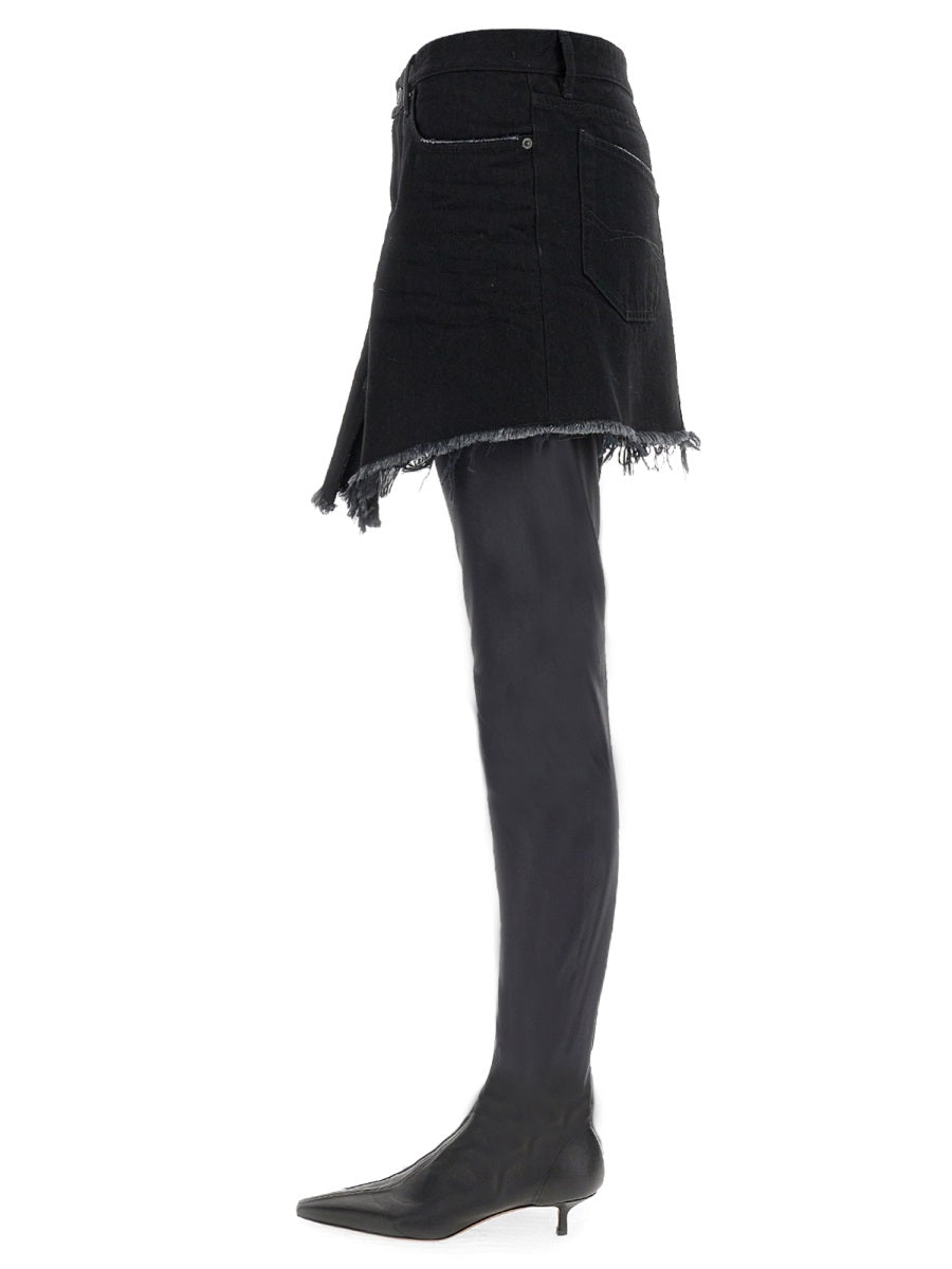 Cut-Up Mini Skirt in Japanese Denim