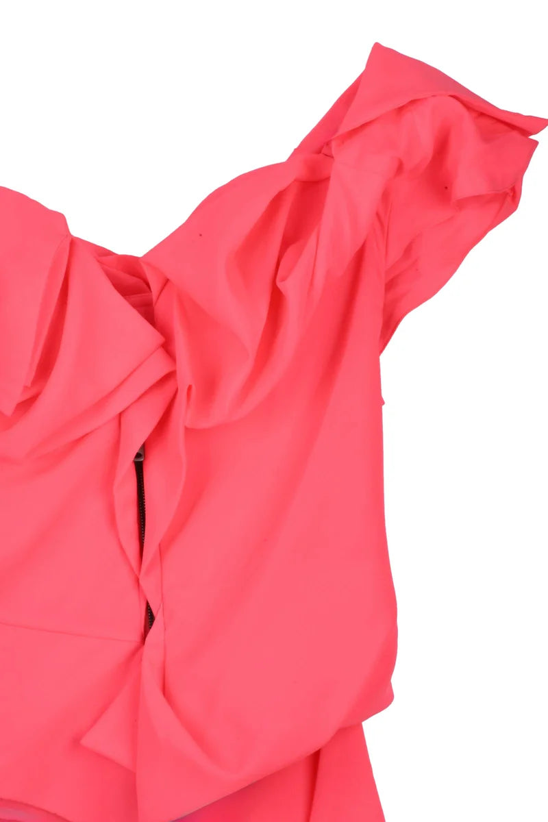 Zip-Front Bustier Top - Rose Shock