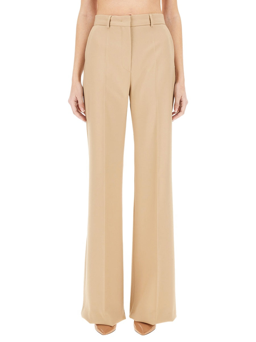 High-Waisted Wide-Leg Pants With Clean Front Design