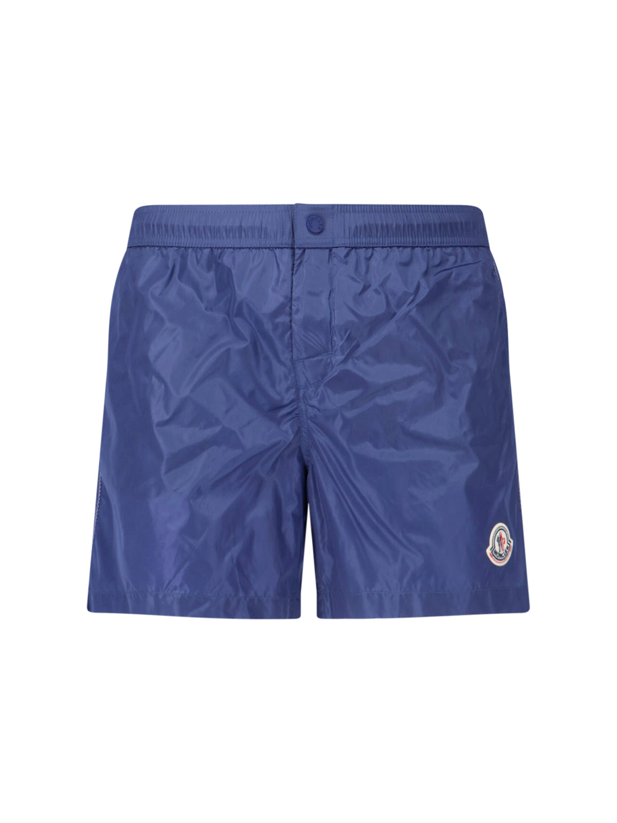 Blue Mid-Rise Straight Leg Swim Shorts