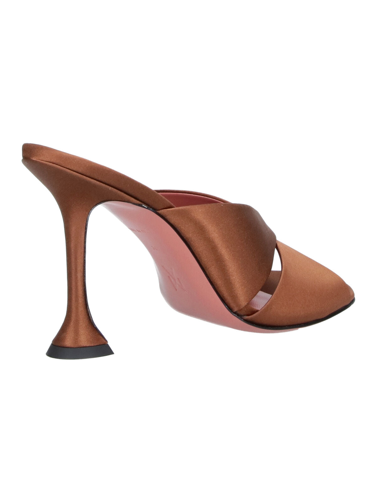 Brown Salma Crisscross Satin Mules