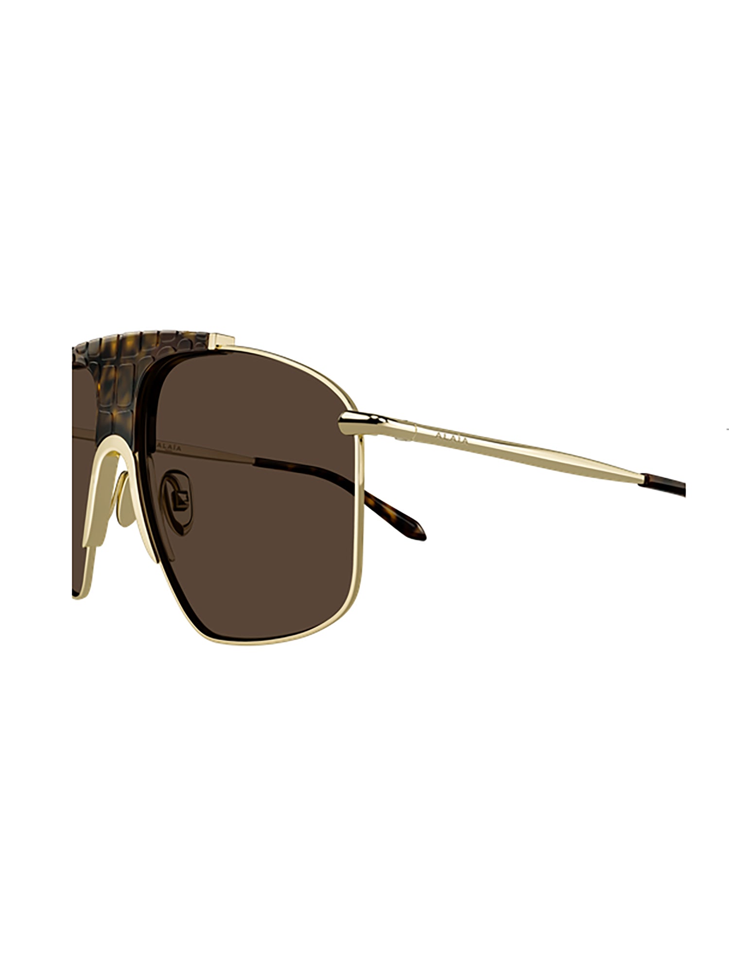 Rectangular Frame Sunglasses with Textured Bridge