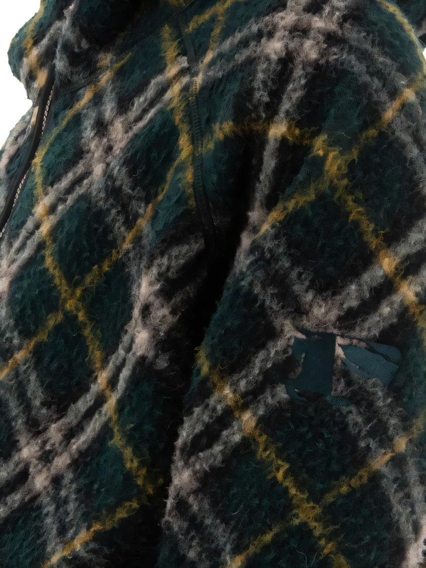 Plush Hooded Sweatshirt with Classic Plaid Pattern