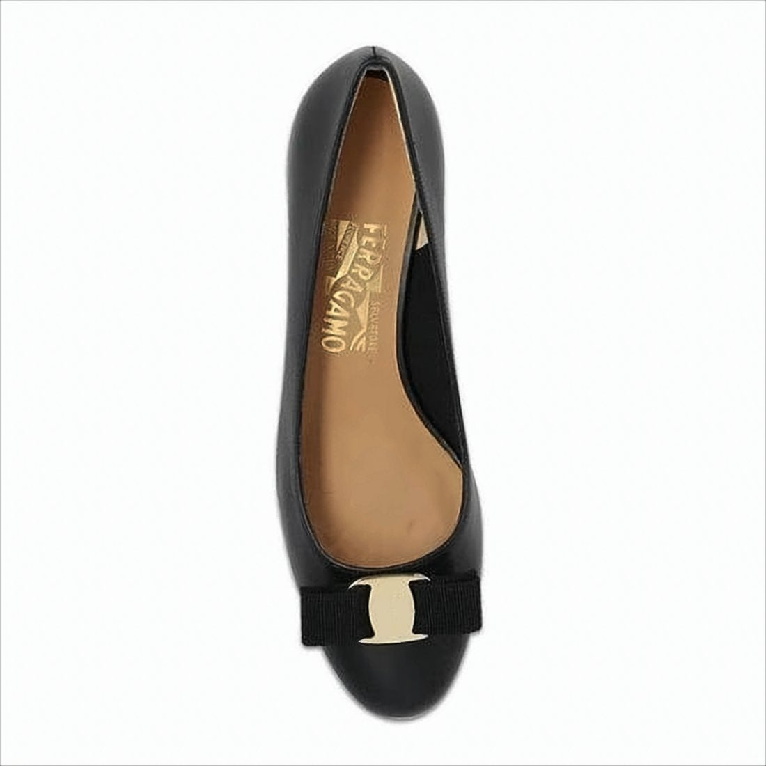 Smooth Leather Loafers with Grosgrain Bow and Metallic Logo