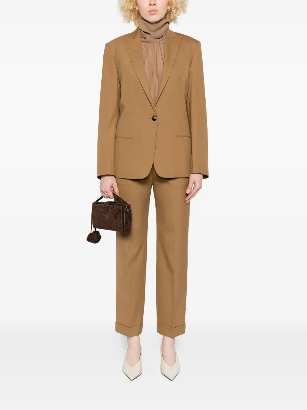 Straight-Leg Tailored Pants with Mid-Rise Waist