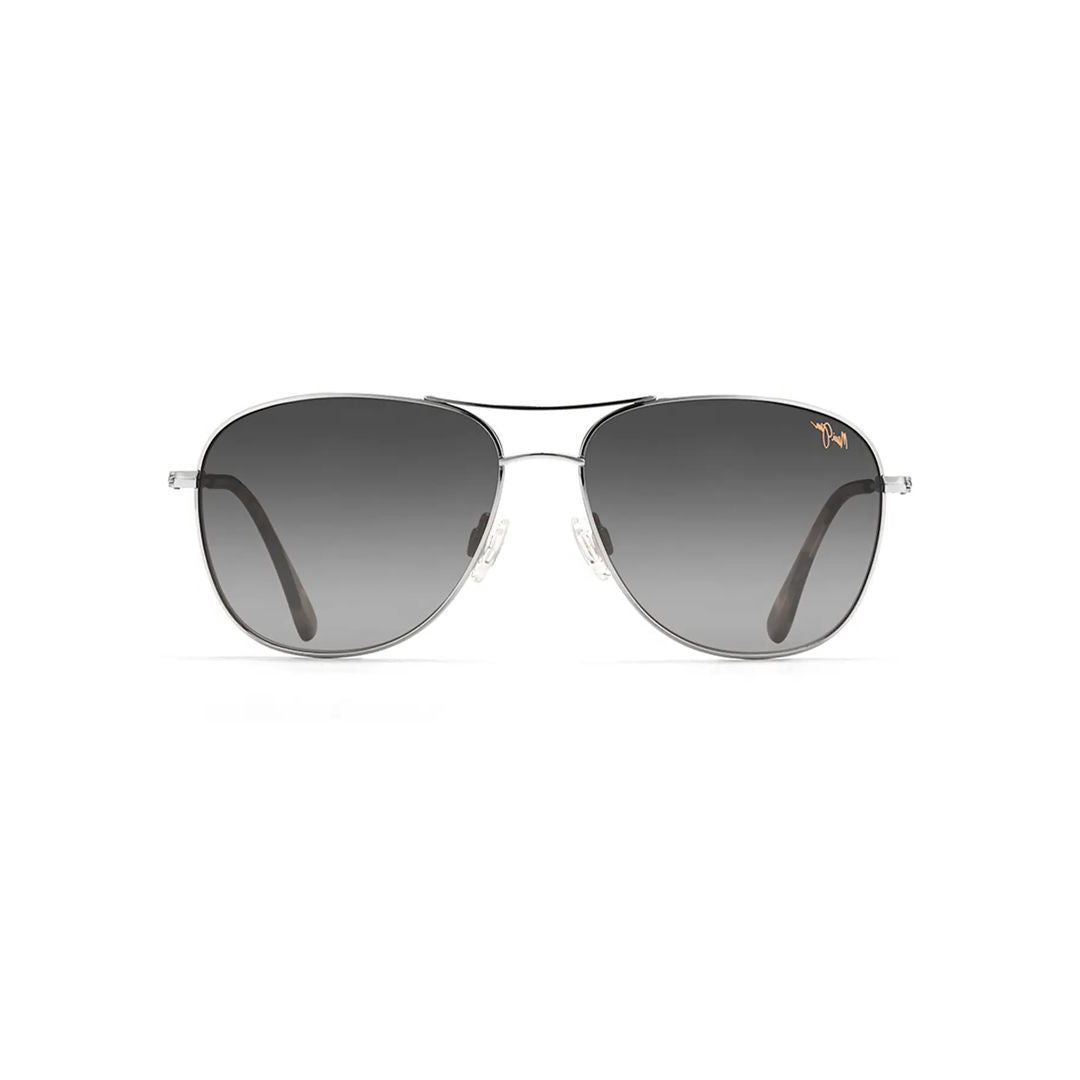 Cliff House Titanium Aviator Sunglasses with Gradient Grey Lenses