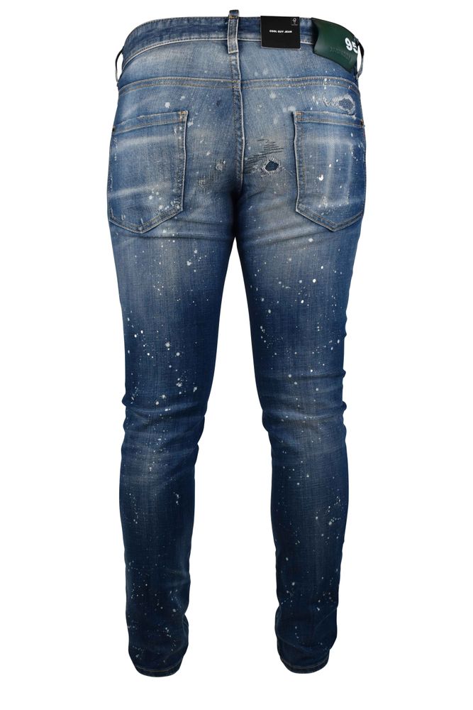 Slim-Fit Distressed Denim Jeans with Signature Details
