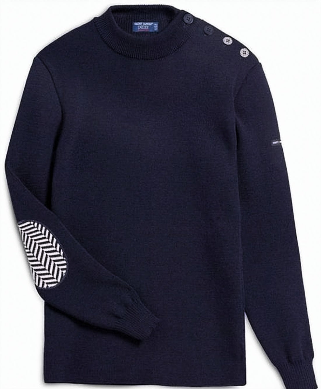 Classic Knit Sweater with Chevron Elbow Patches