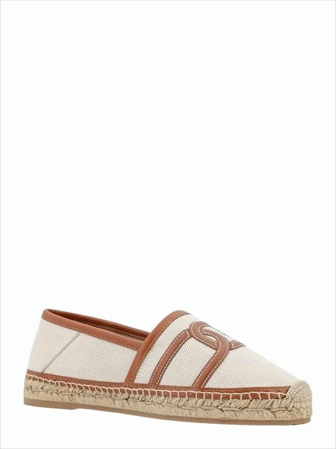 Canvas and Leather Slip-On Loafers with Jute Sole