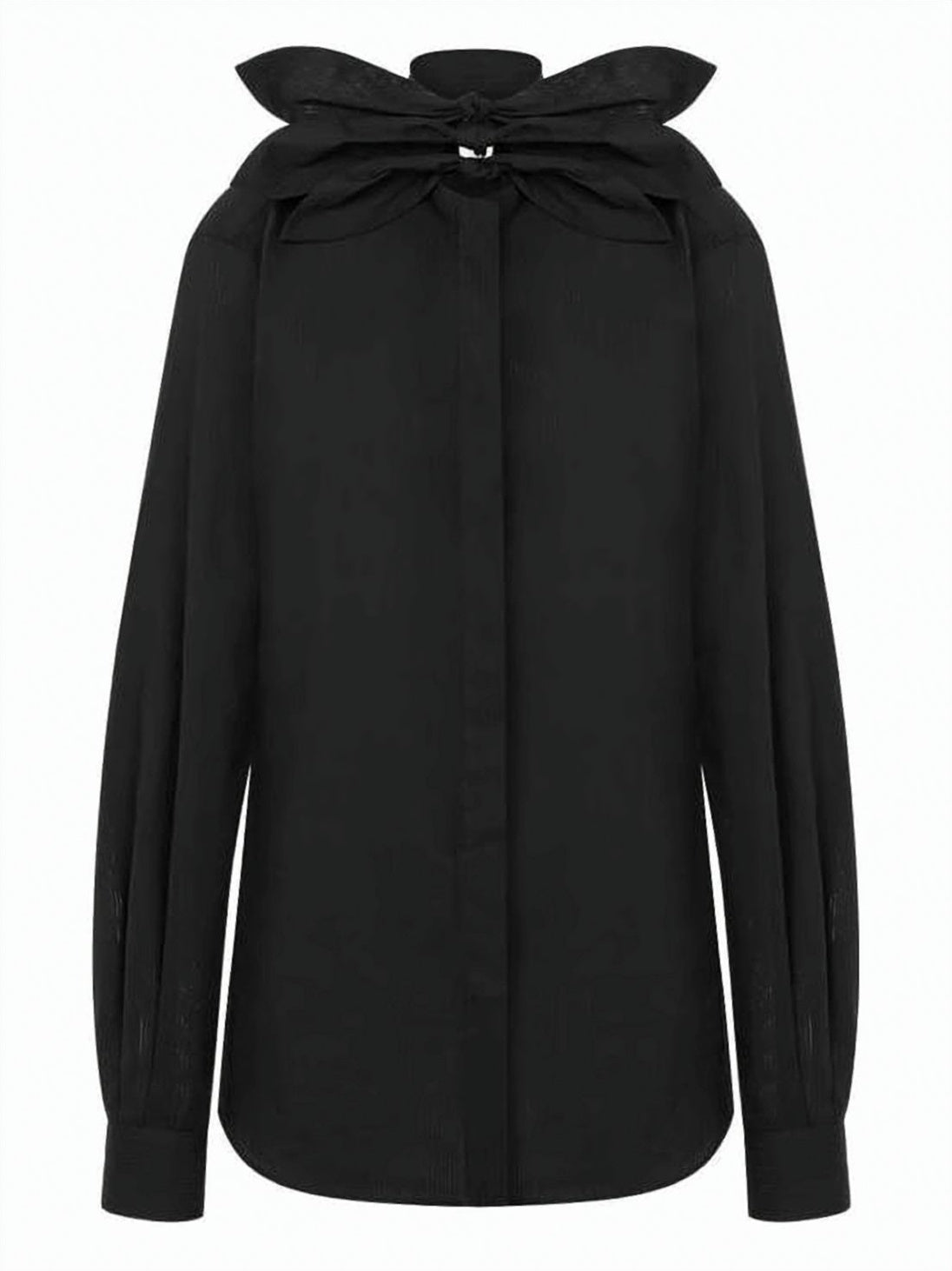 Black Blouse with Oversized Bow