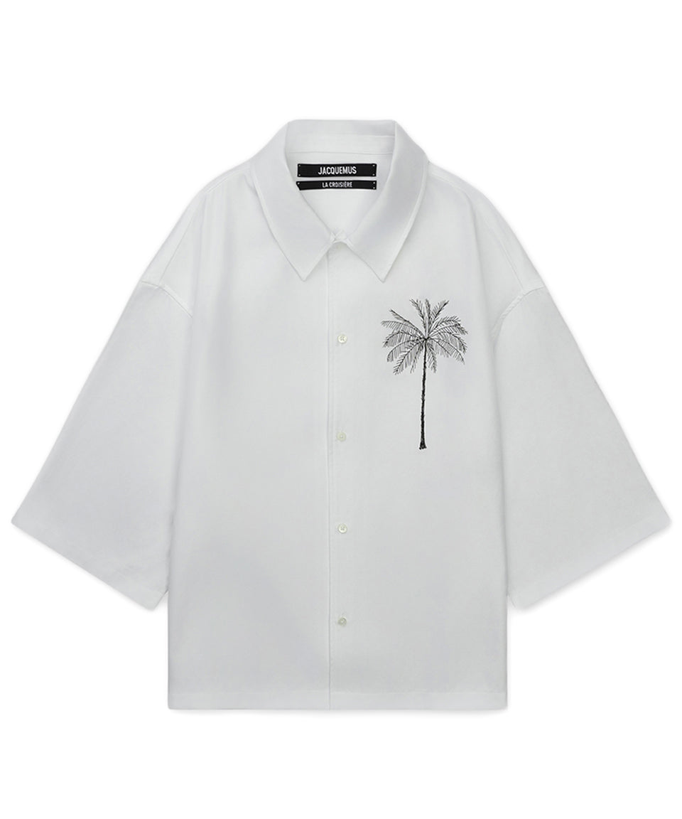 Short-Sleeved Jacquemus Shirt With Embroidered Detail