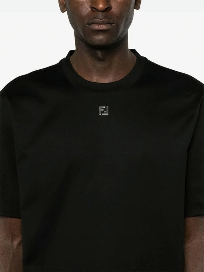 Relaxed Fit Black Cotton T-Shirt With Subtle Logo