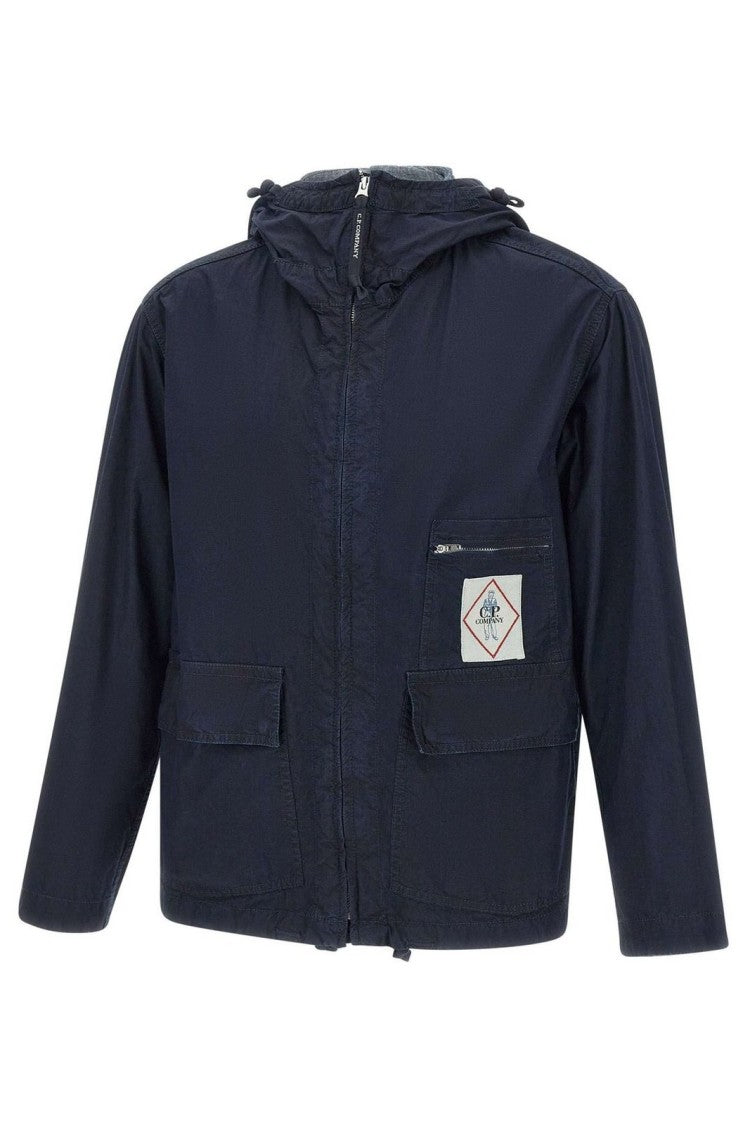 Hooded Padded Jacket with Zipper Closure