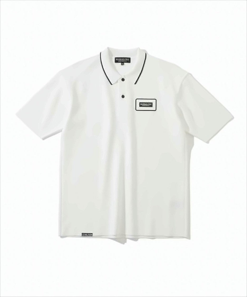Short-Sleeved Polo Shirt with Logo Patch