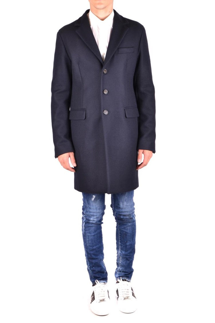 Navy Wool Blend Tailored Jacket