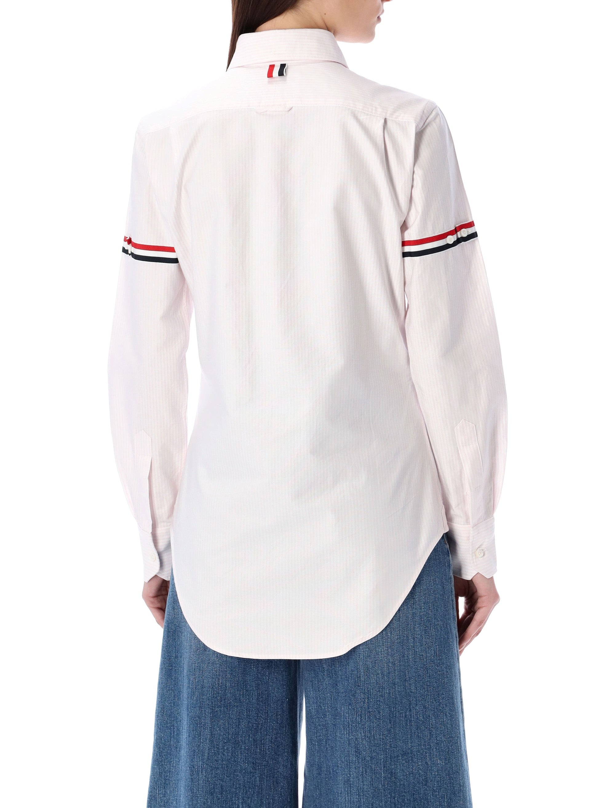 Cotton Oxford Shirt With Striped Armband