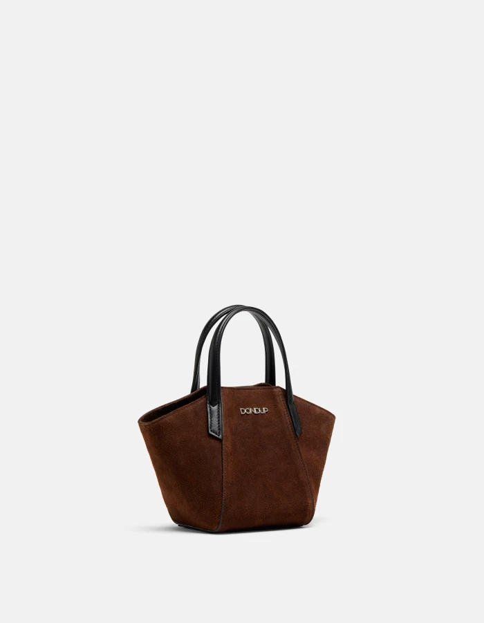 Compact Brown Suede Mini Bag