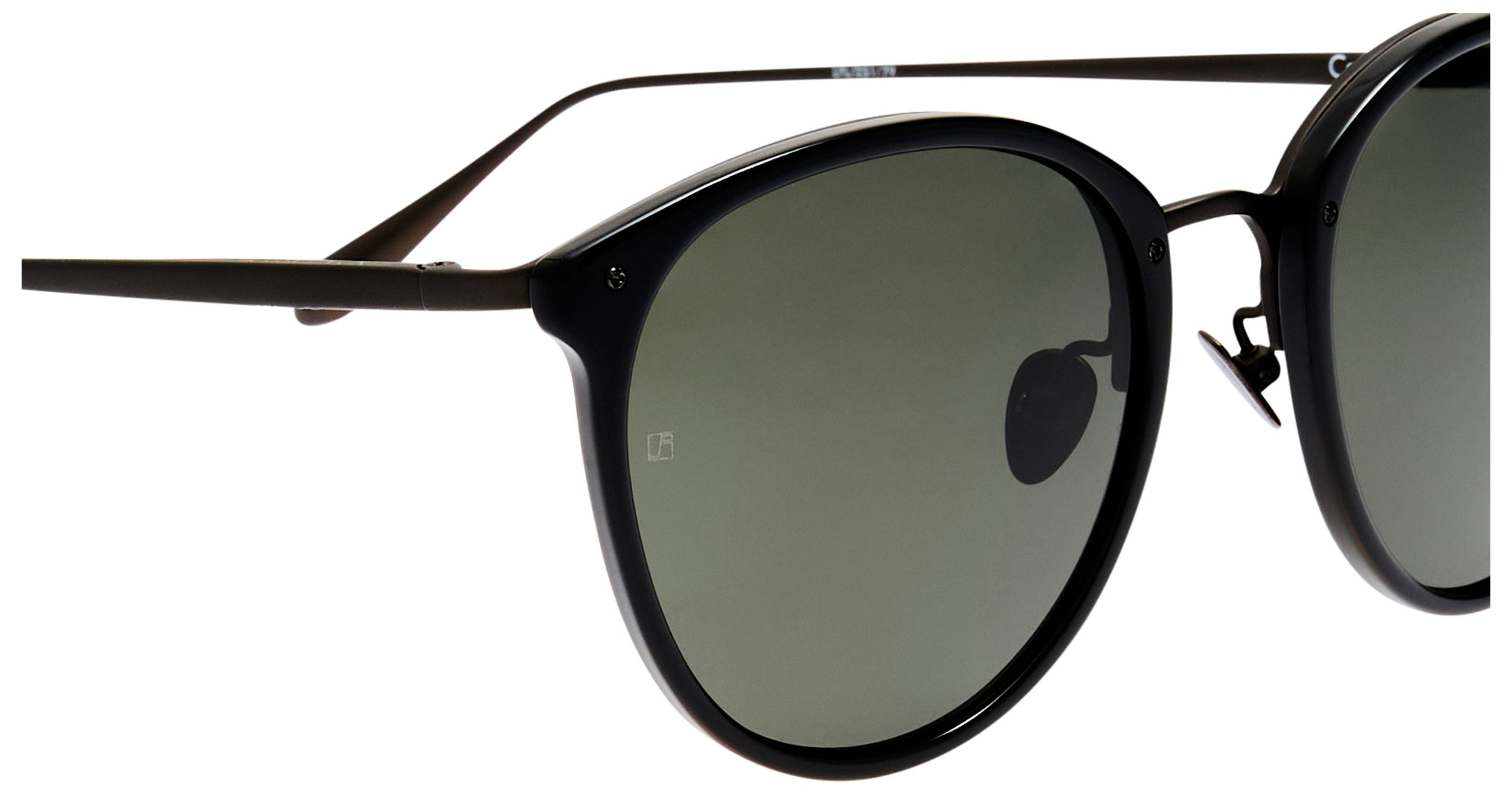 Lflb Rounded Frame Acetate Sunglasses with Dark Tinted Lenses