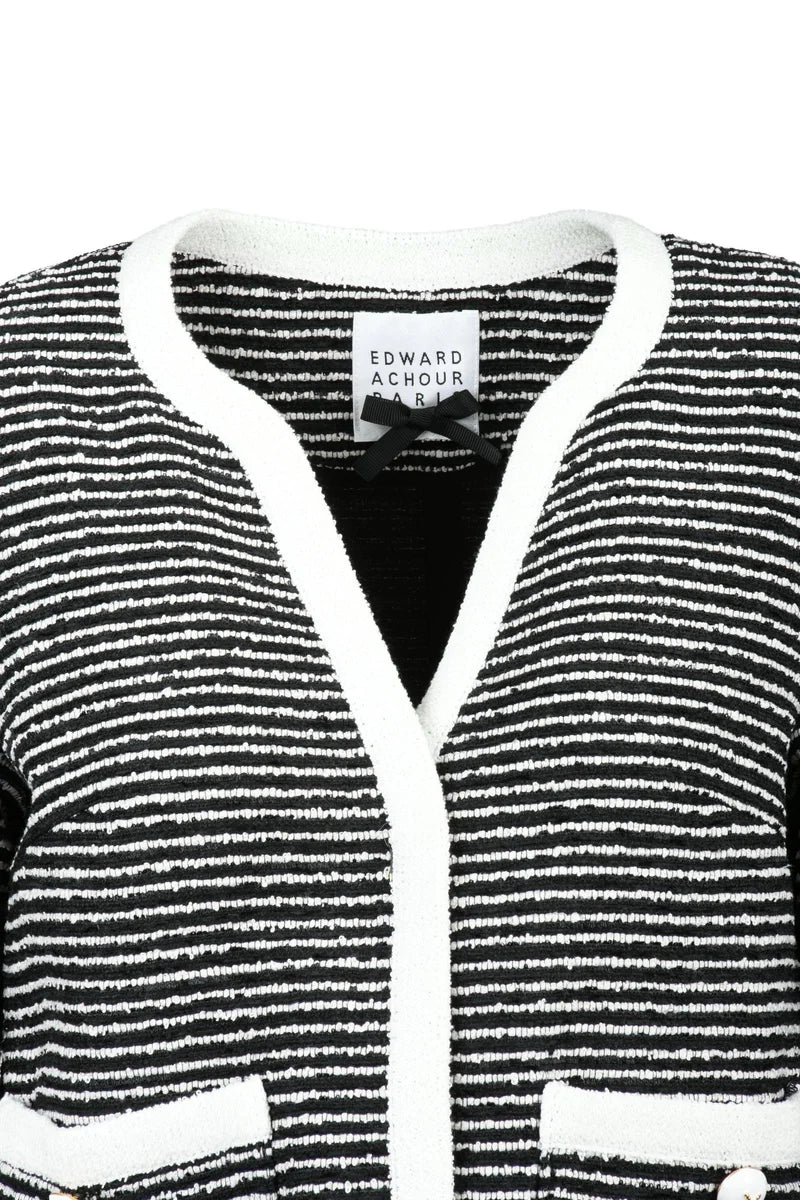 Blazer Jacket Wool Polyester - Black/White