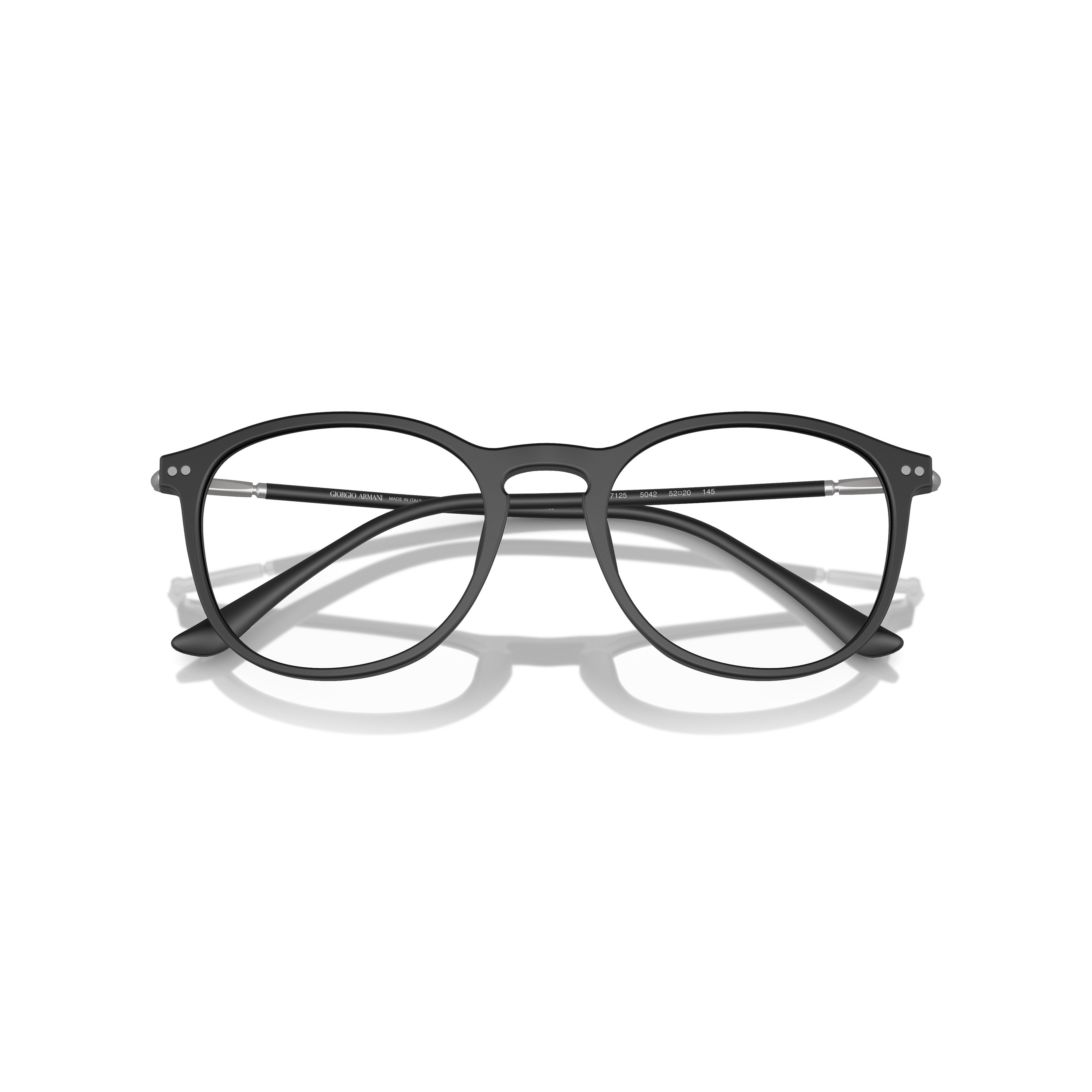 0ar7125 Round Black Acetate Frame Sunglasses with Keyhole Bridge