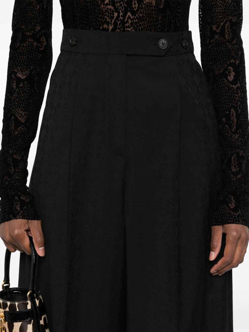Pleated Wide-Leg Trousers