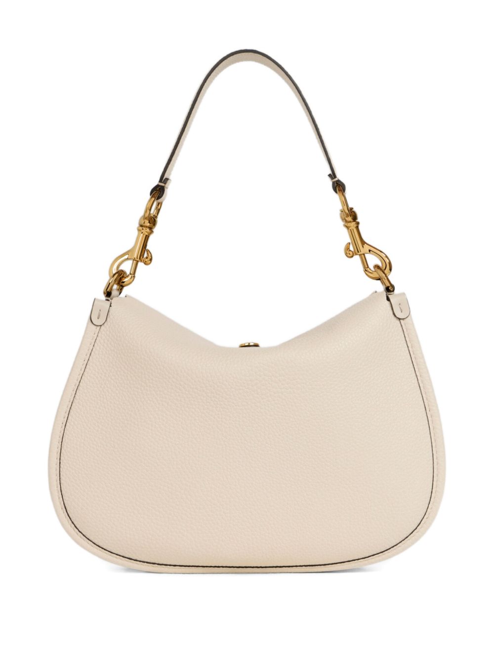 Curved Ivory Calfskin Handbag