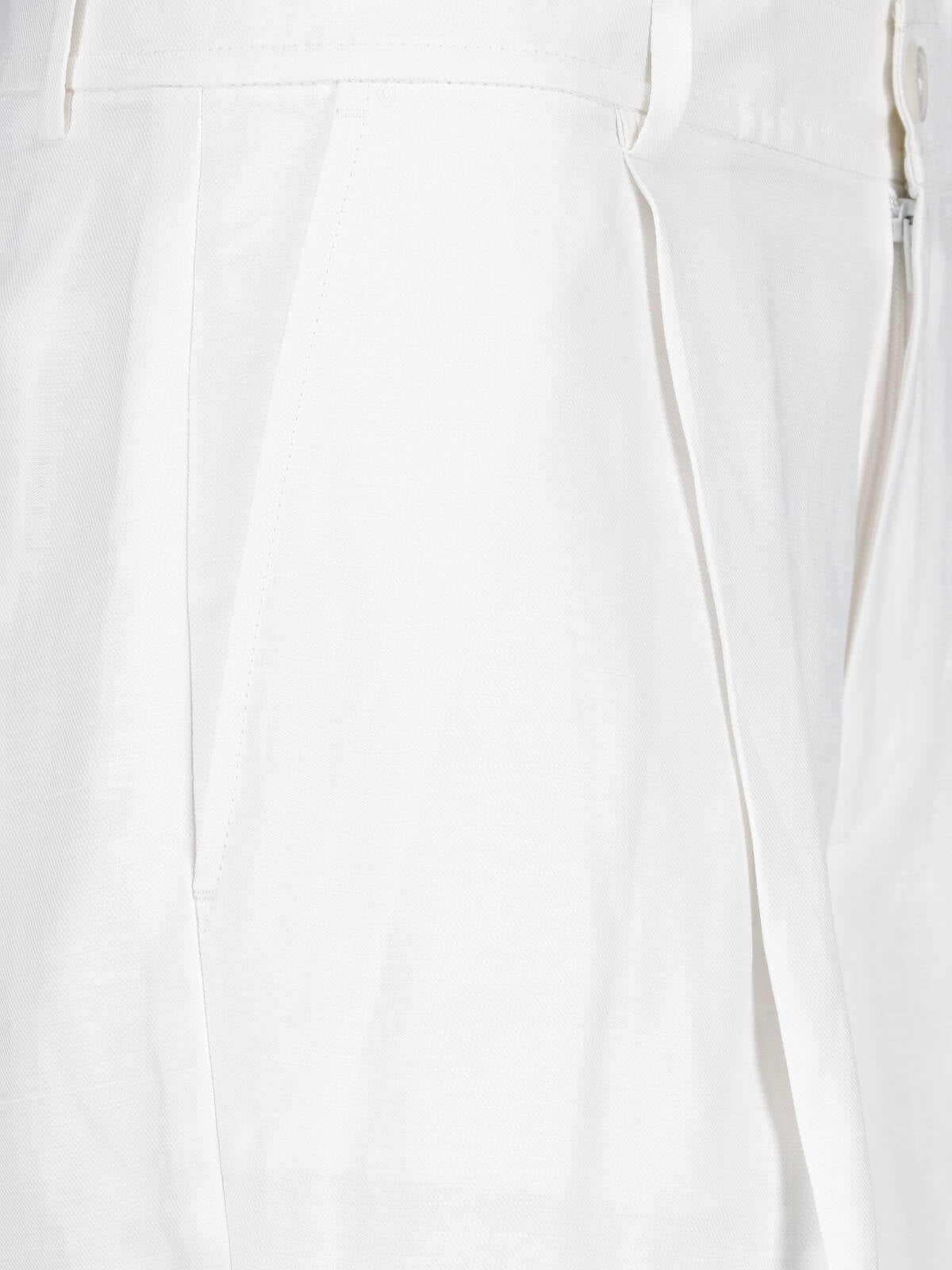 White Tailored High-Waisted Straight-Leg Trousers