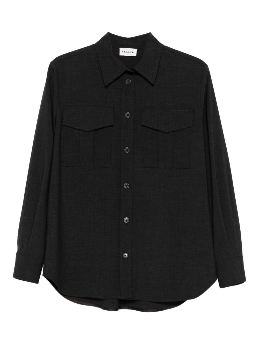 Dark Brown Stretch Wool Shirt