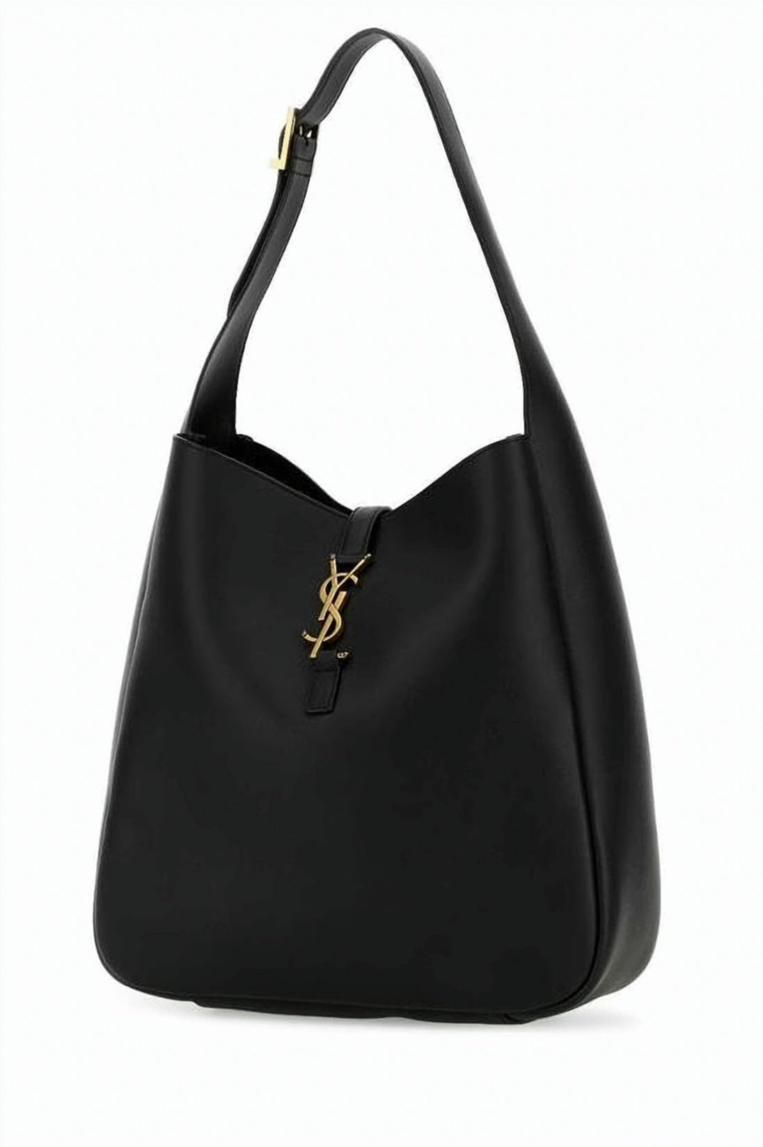 Smooth Calf Leather Shoulder Bag with Adjustable Brass Clasp