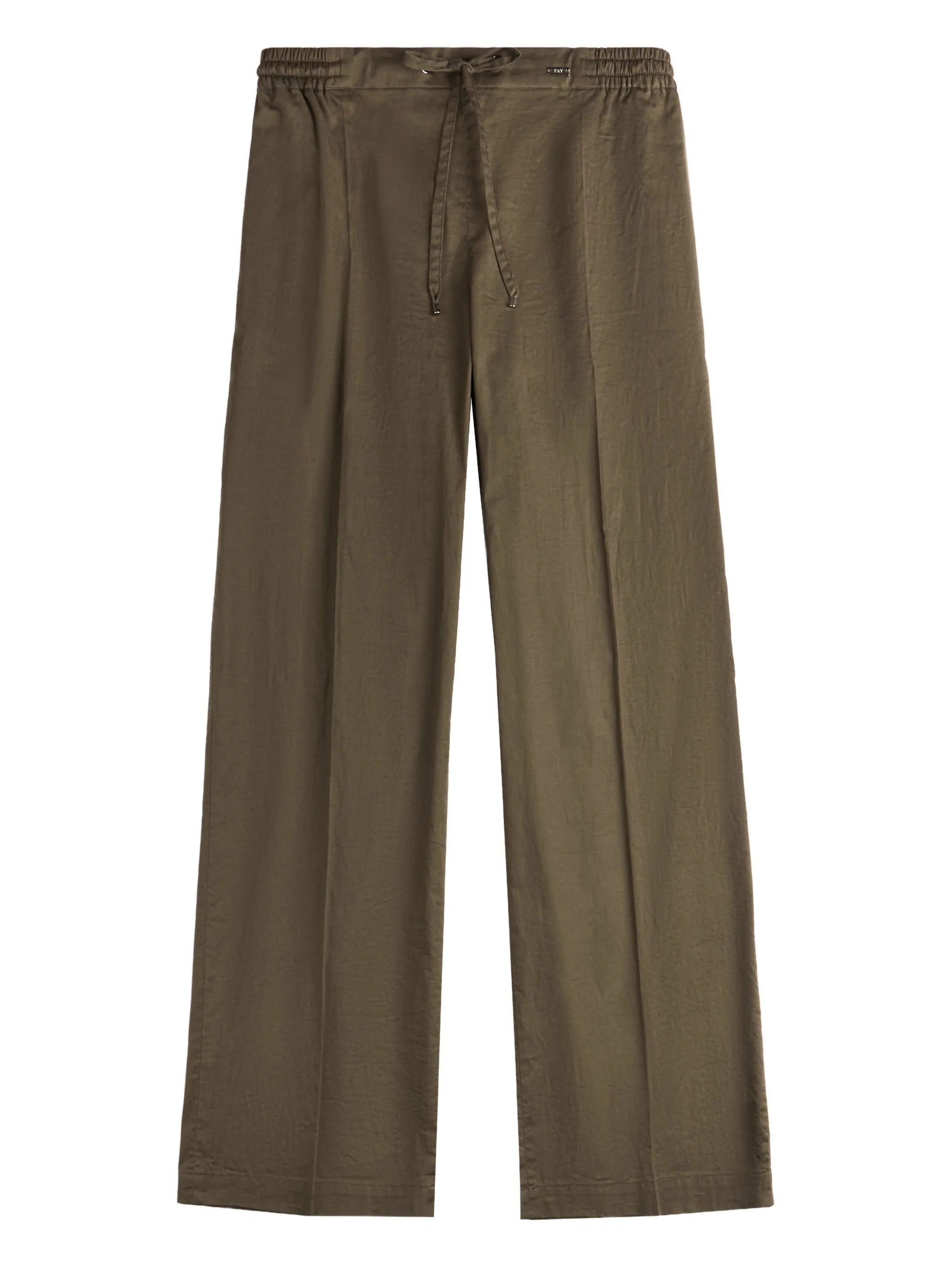 Wide-Leg Drawstring Seam Detailing Pants