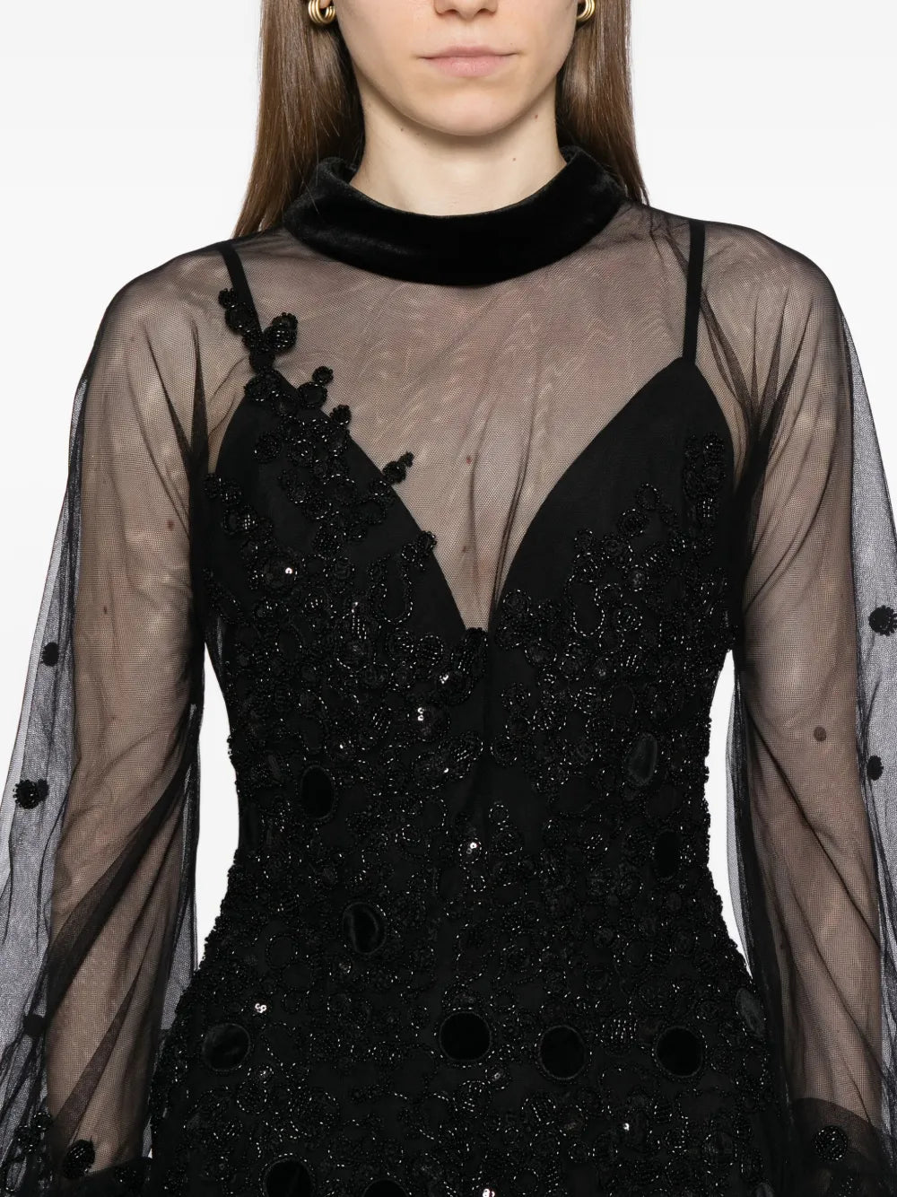 Embroidered Tulle Dress