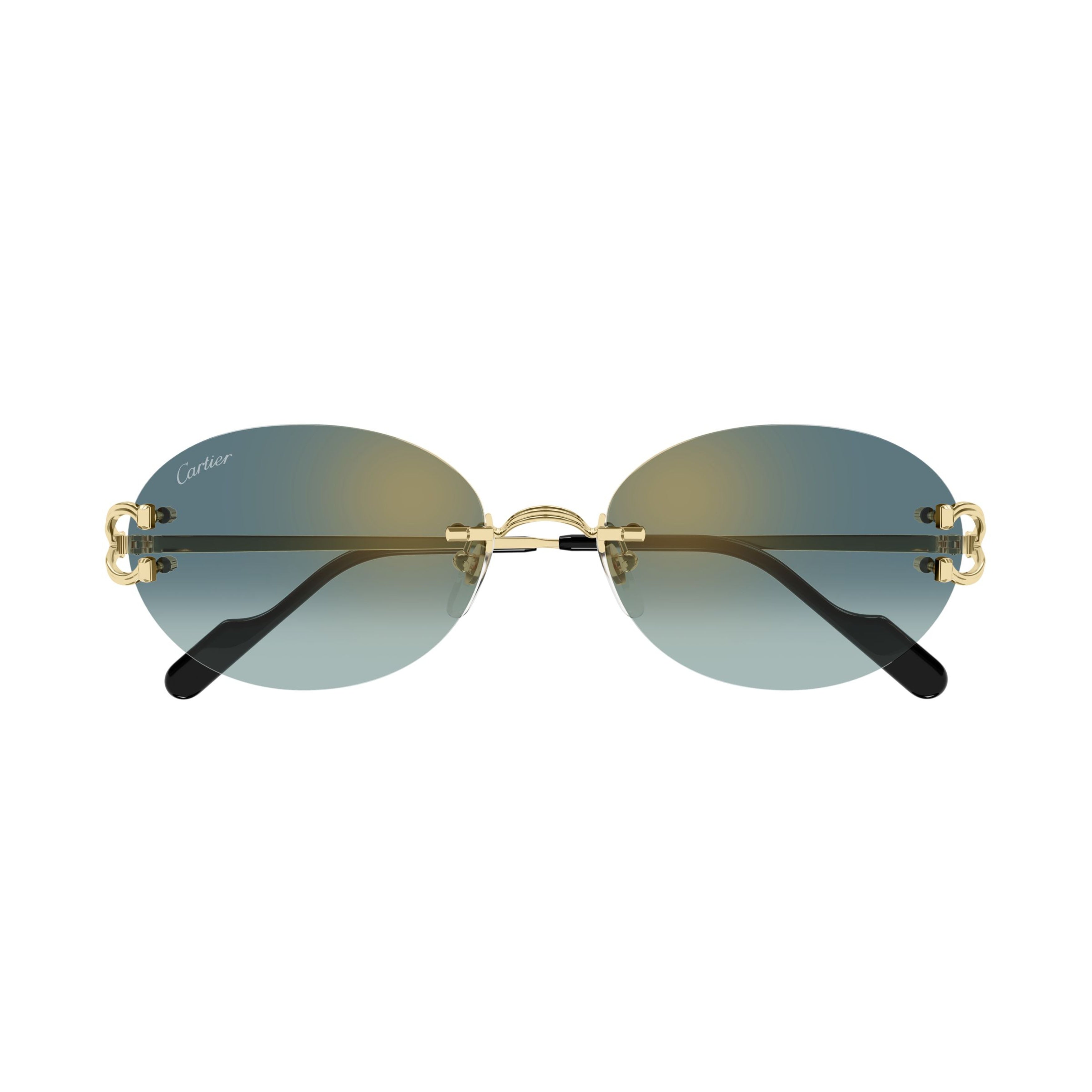 Rimless Oval Sunglasses With Gradient Tint