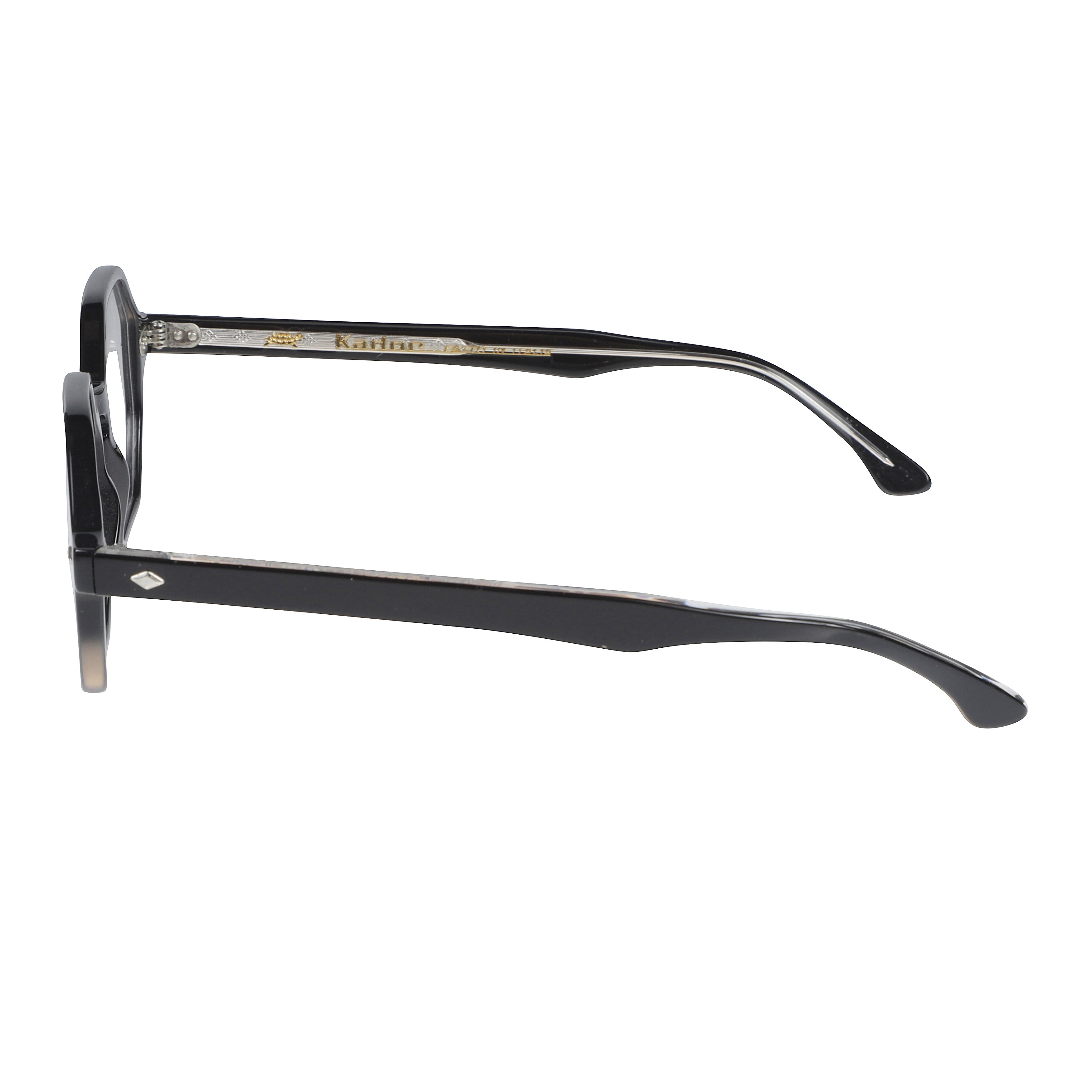 Octagon Octagonal Frame Eyeglasses with Silver Accents