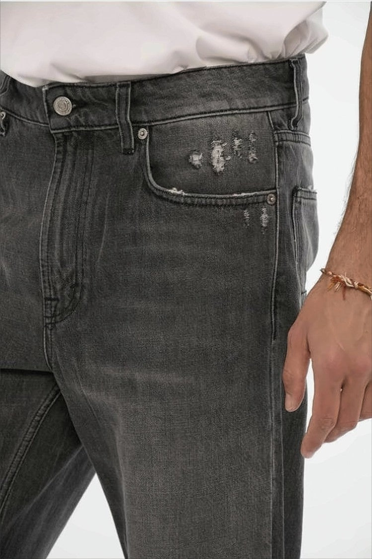 Spodnie jeansowe o kroju relaxed fit z prostą nogawką