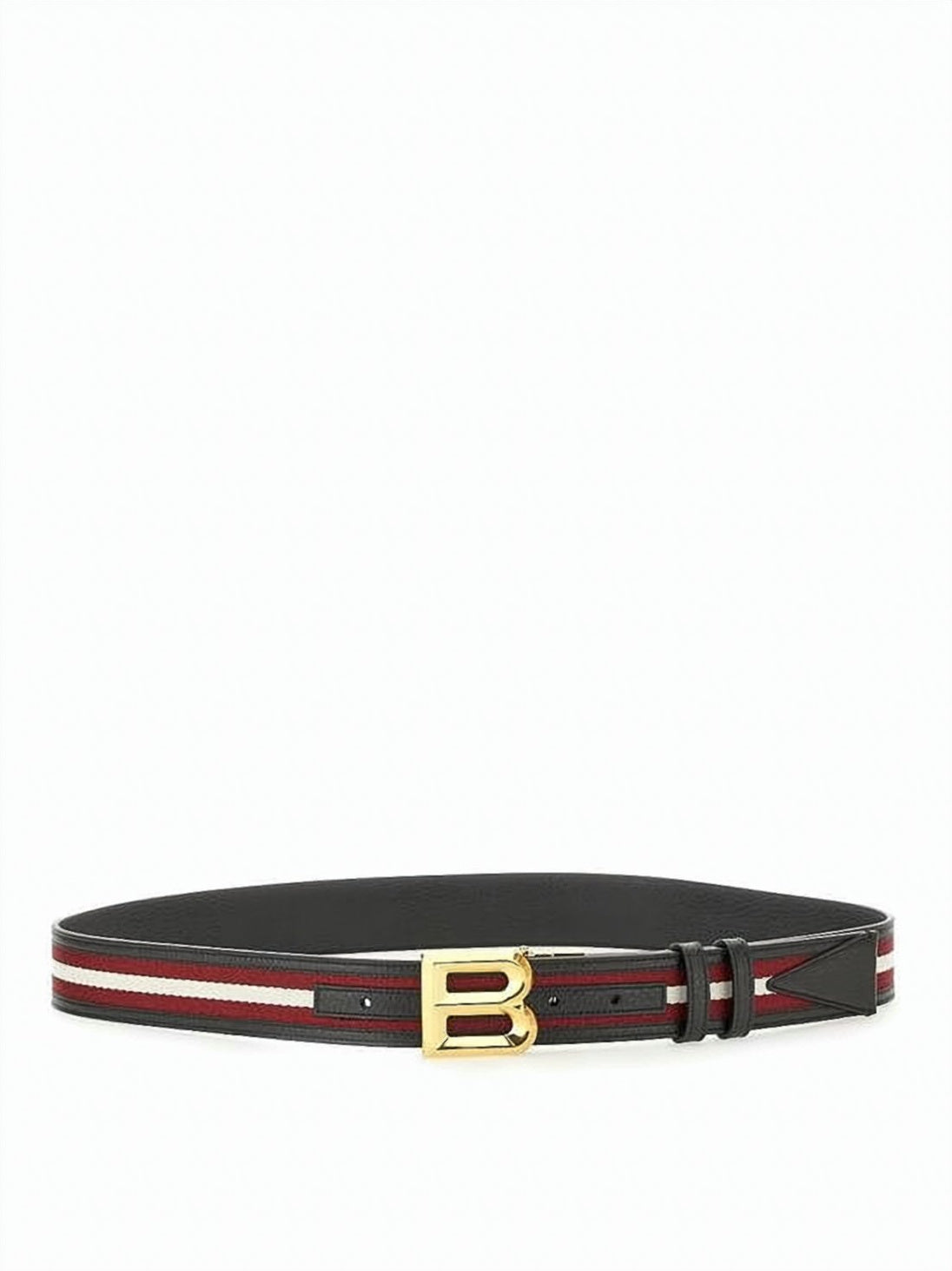 Slim Leather Belt With Gold-Tone 'B' Buckle