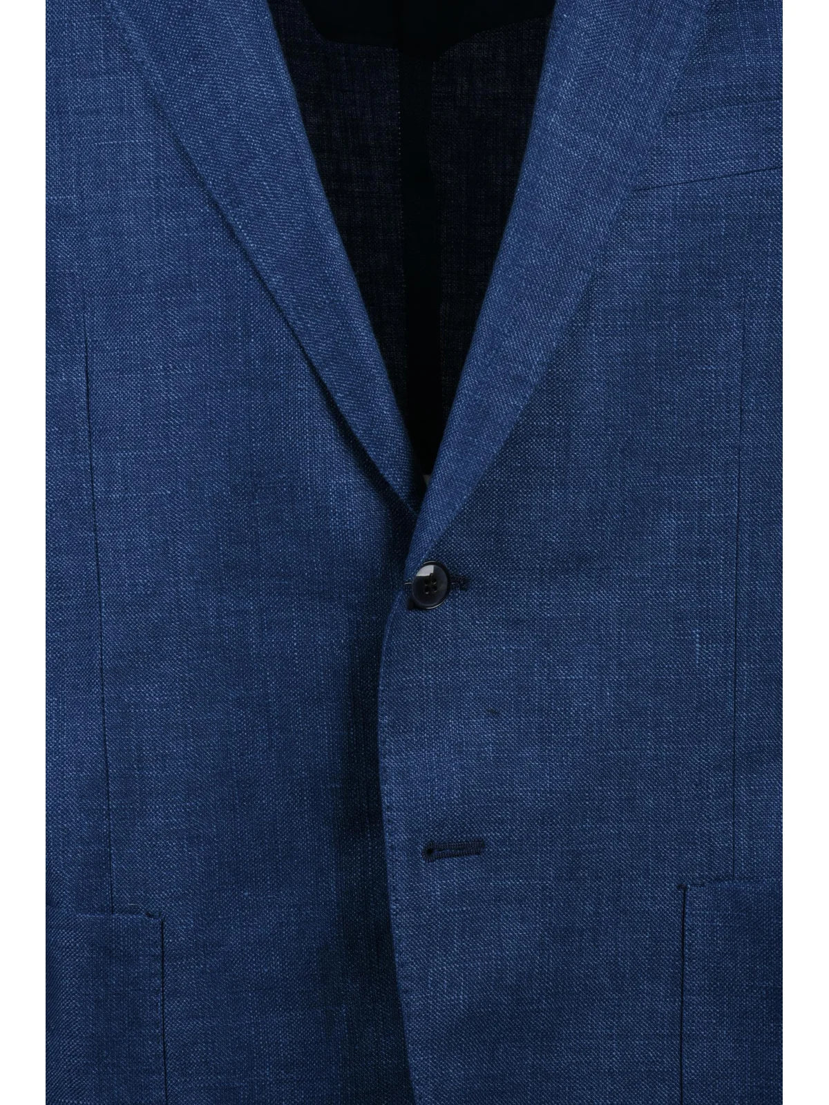 Royal Blue Linen Wool Rounded Jacket