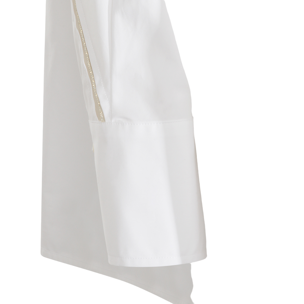 Structured White Shirt with Concealed Button Placket