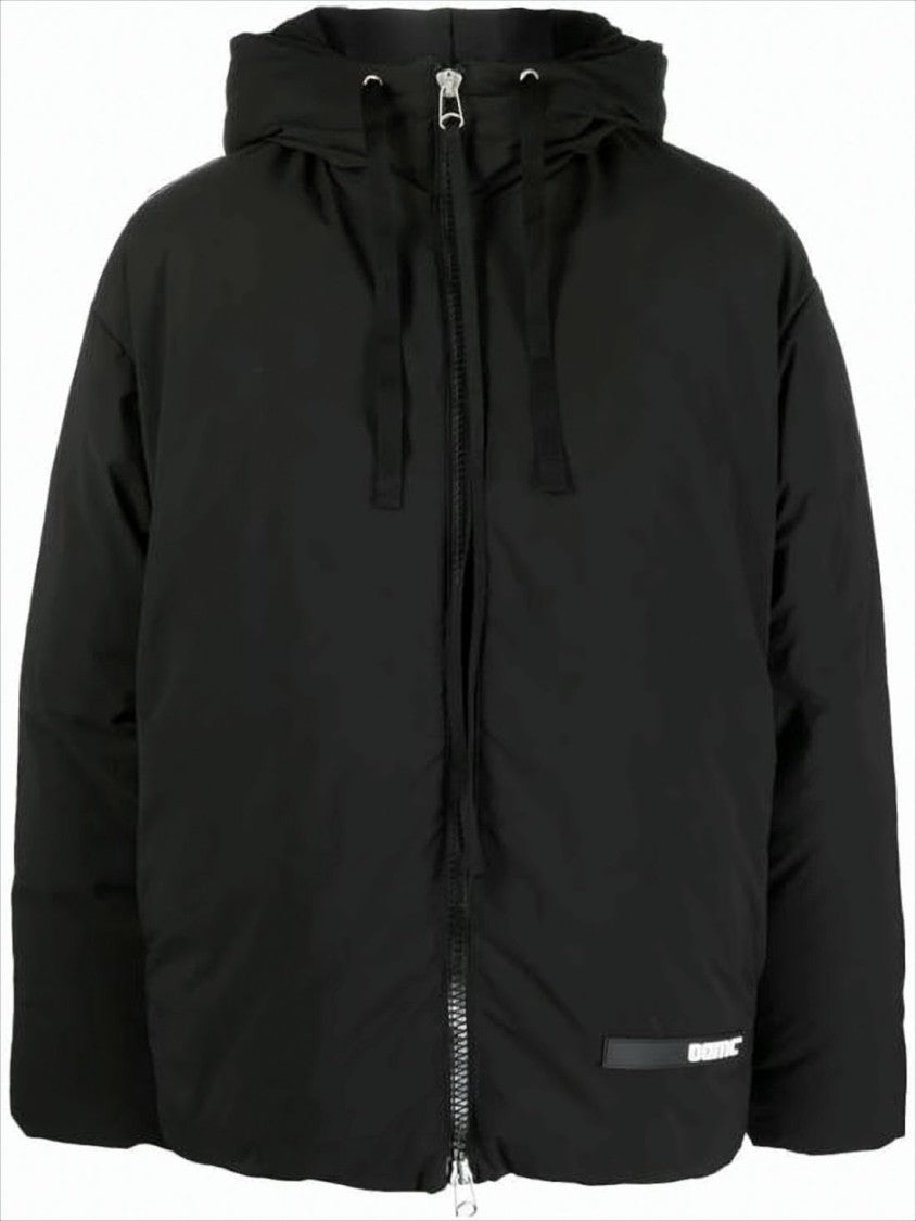 Boxy Black Padded Jacket with High Collar