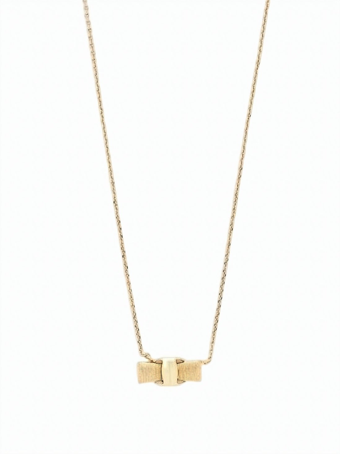 Gold Bow Pendant Necklace with Adjustable Chain