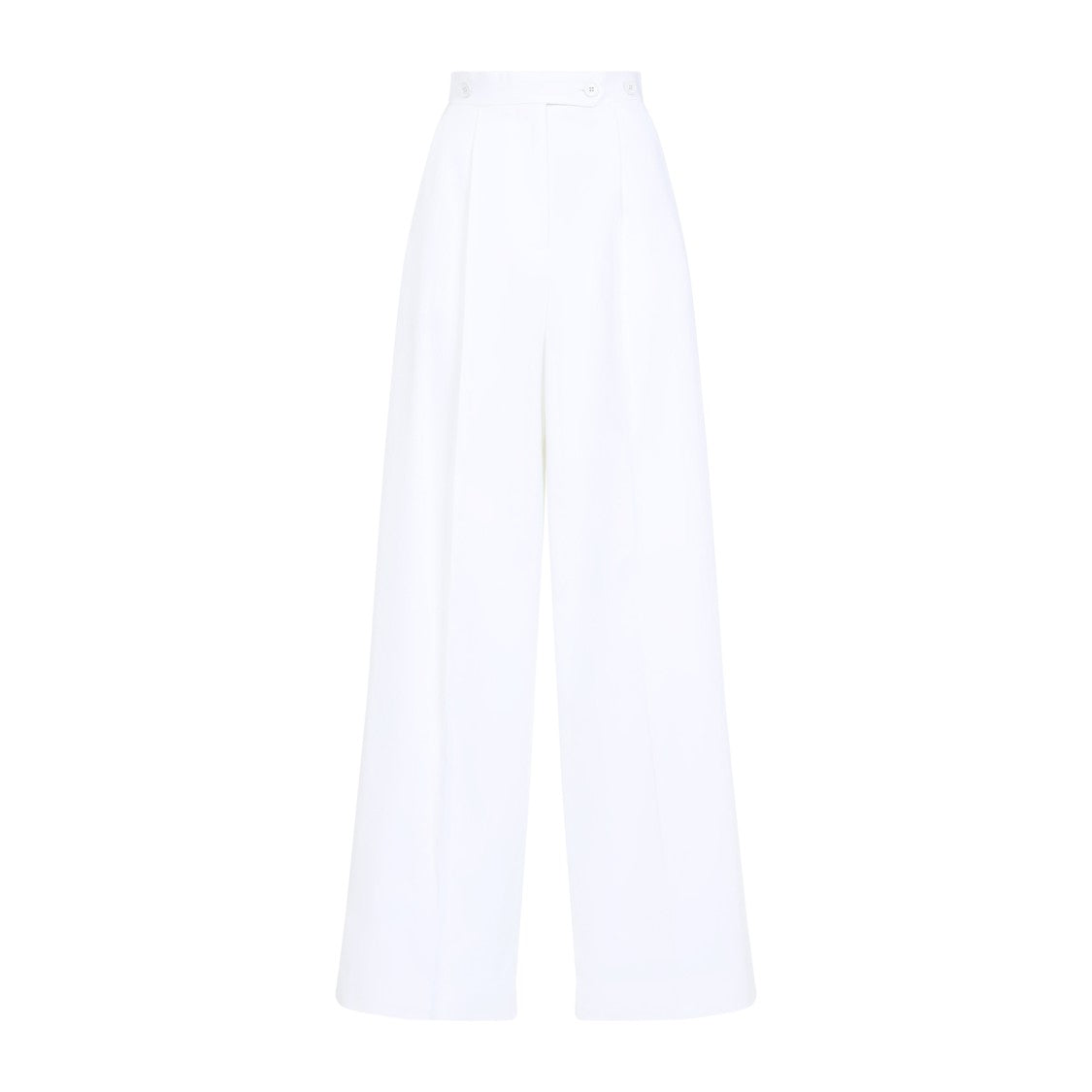Tailored White Wide-Leg Trousers