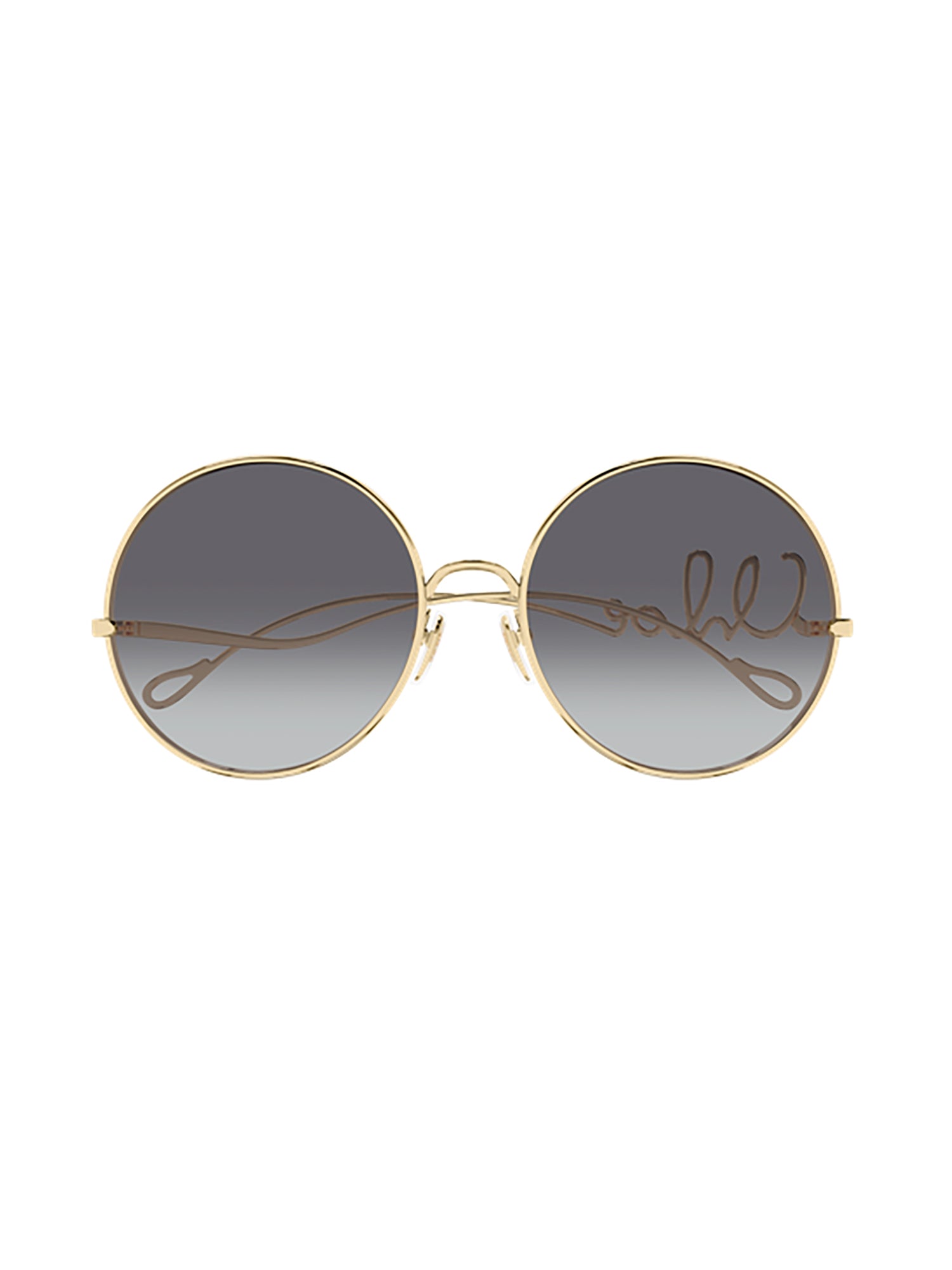 Metallic Oval Sunglasses with Artistic Wire Design