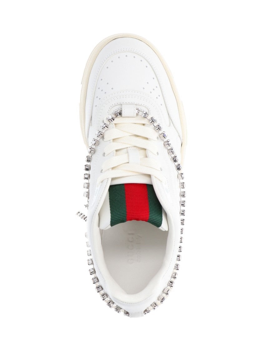 Re-Web' Sneakers With Crystals – White