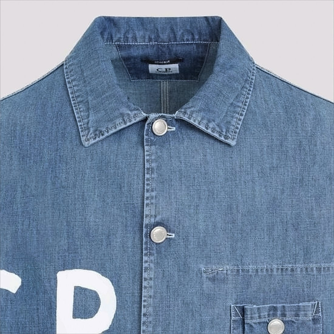 Classic Denim Jacket With Button Closure And Logo Detail