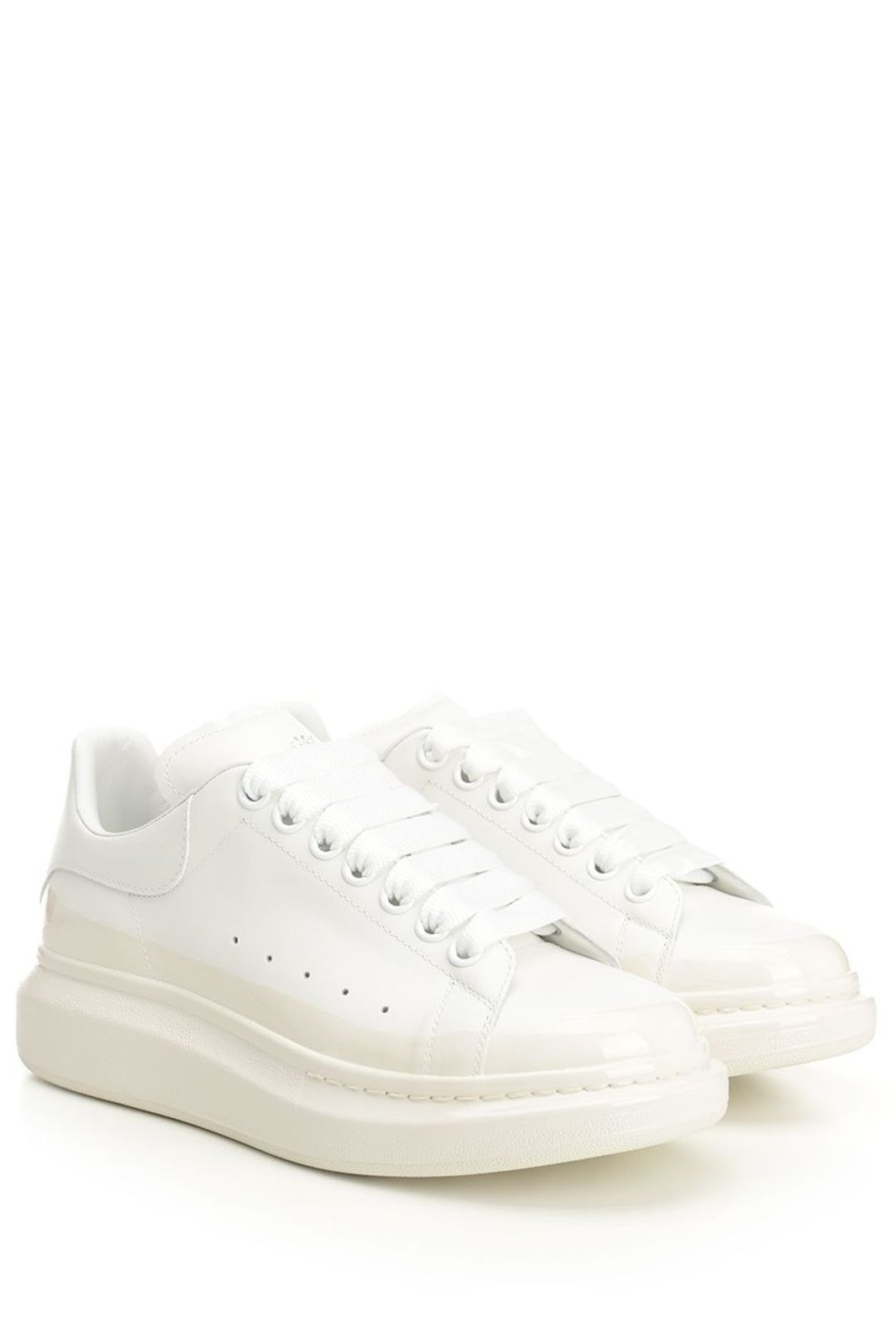Low-Top Sneaker with Smooth Leather Upper and Elevated Sole