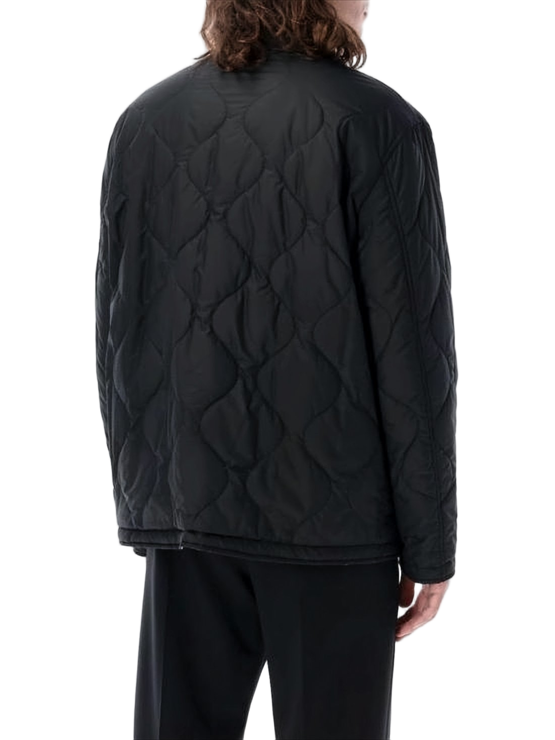 Reversible Quilted Padded Jacket with Classic Collar