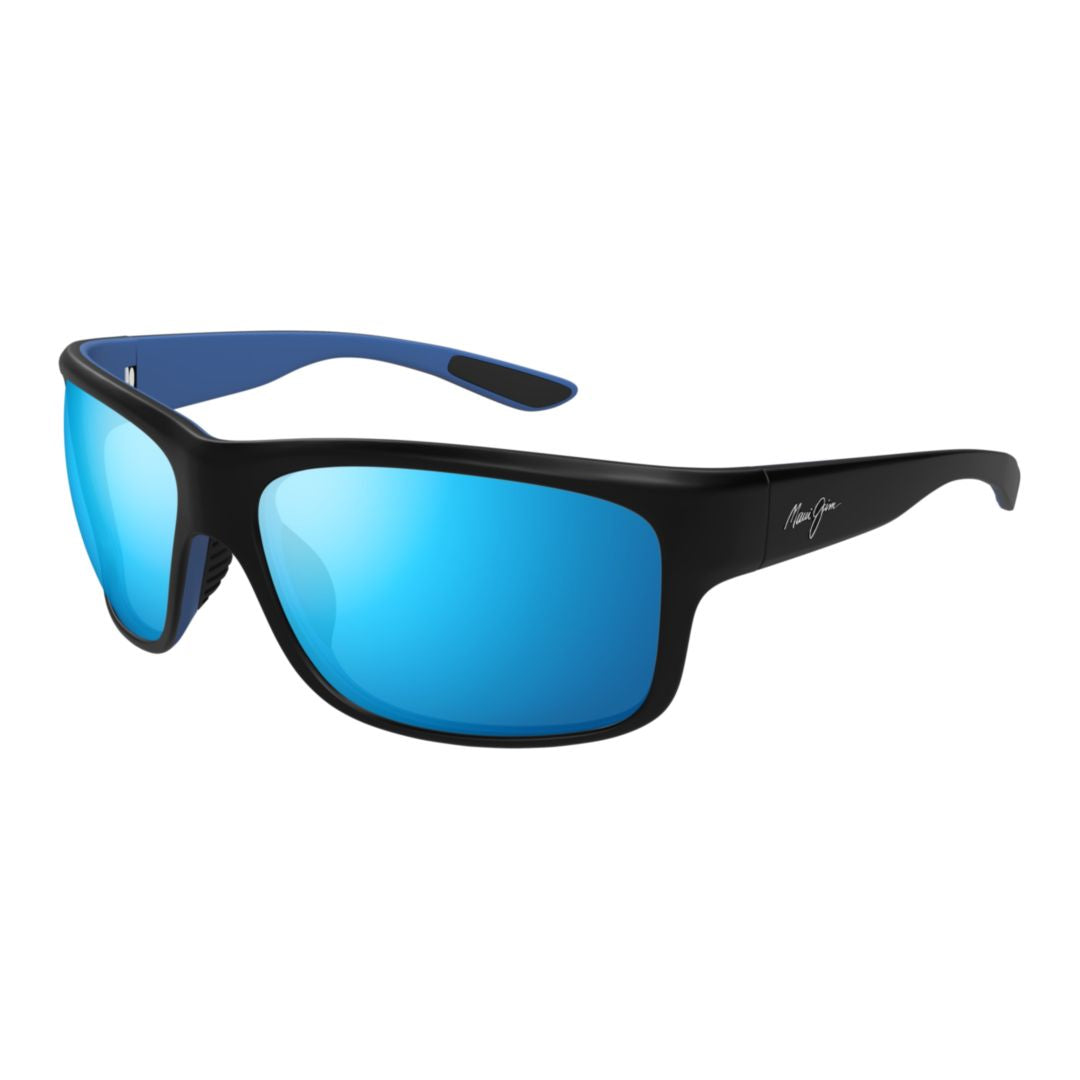 Southern Cross Rectangular Frame Sunglasses with Blue Mirrored Lenses