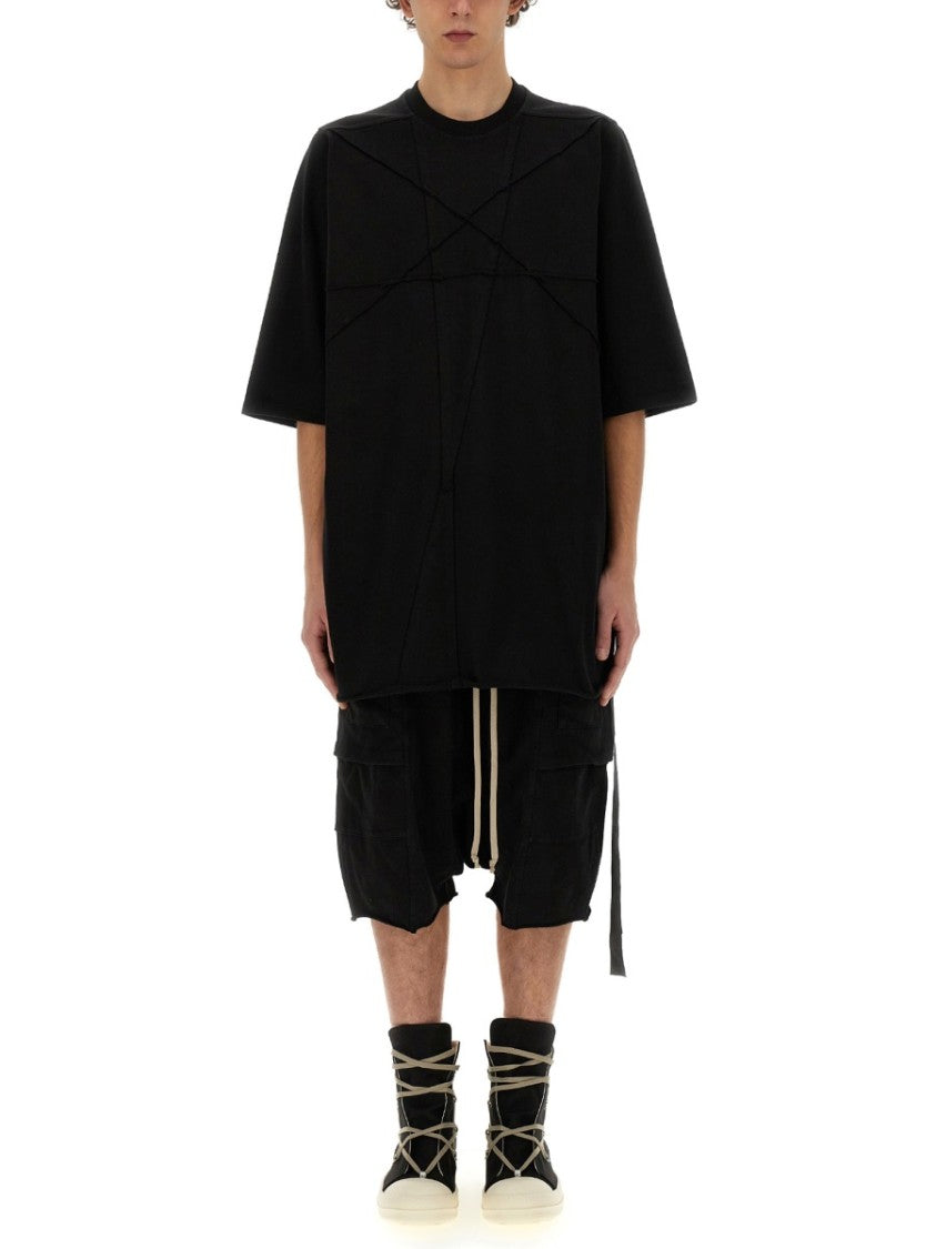 Oversized Cotton T-Shirt With Geometric Design And Relaxed Fit