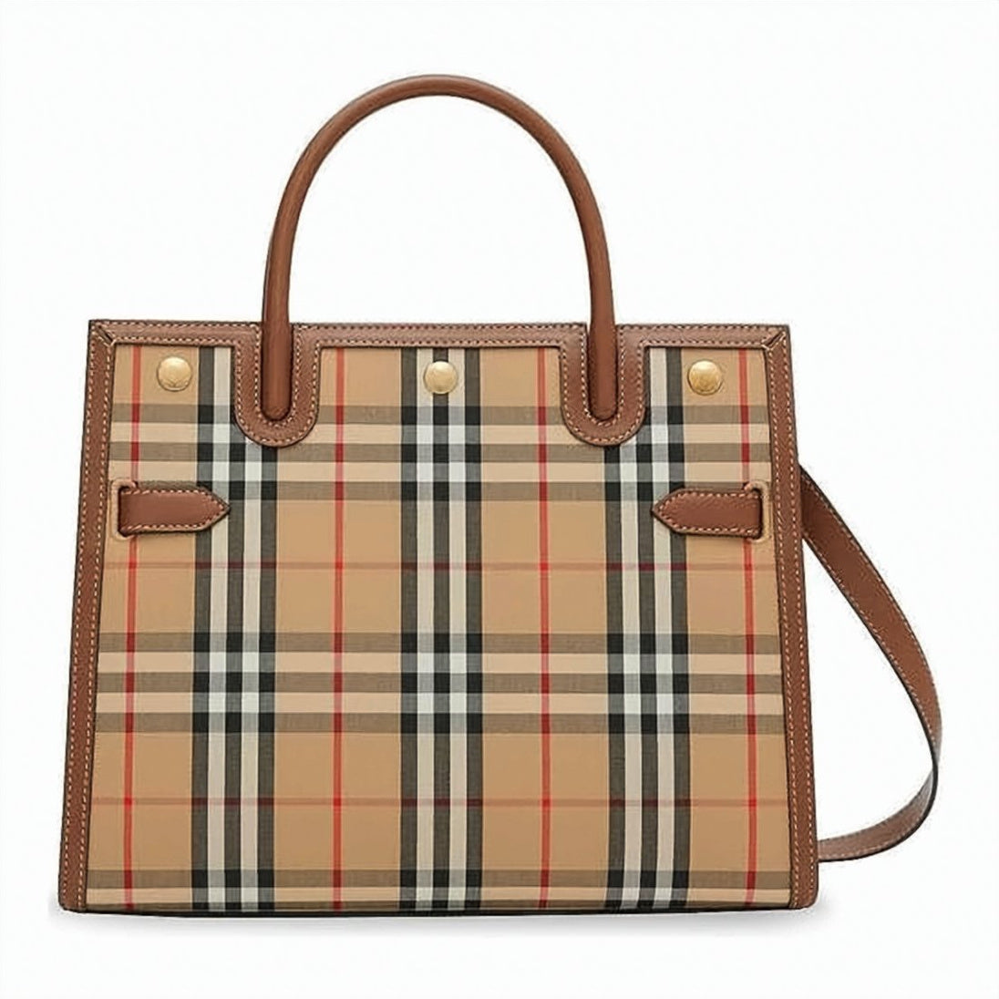 Classic Plaid Tote Bag with Structured Silhouette
